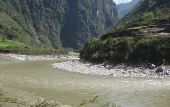 The ecologically diverse and scenic Nu River flows near the Yunnan-Tibet border.