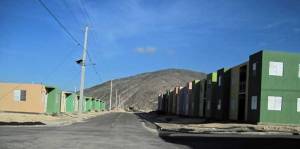 An intersection showing mostly empty homes at the heart of the Lumane Casimir Village near Morne à Cabri on September 19 2013. Photo: HGW/Marc Schindler Saint-Val.