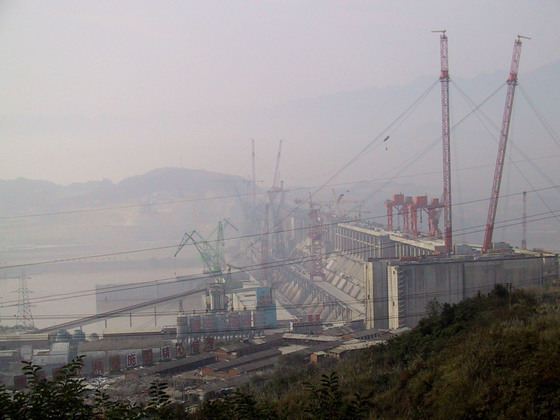 China's Three Gorges dam, the world's largest, which has triggered several landslides in Hubei province.  